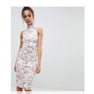 Floral Side Tie Midi Dress